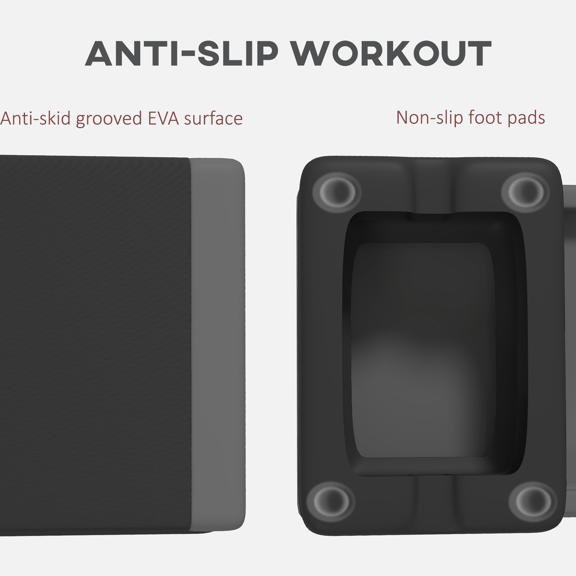 Adjustable Fitness Stepper with Non-Slip Surface for Home Gym Grey