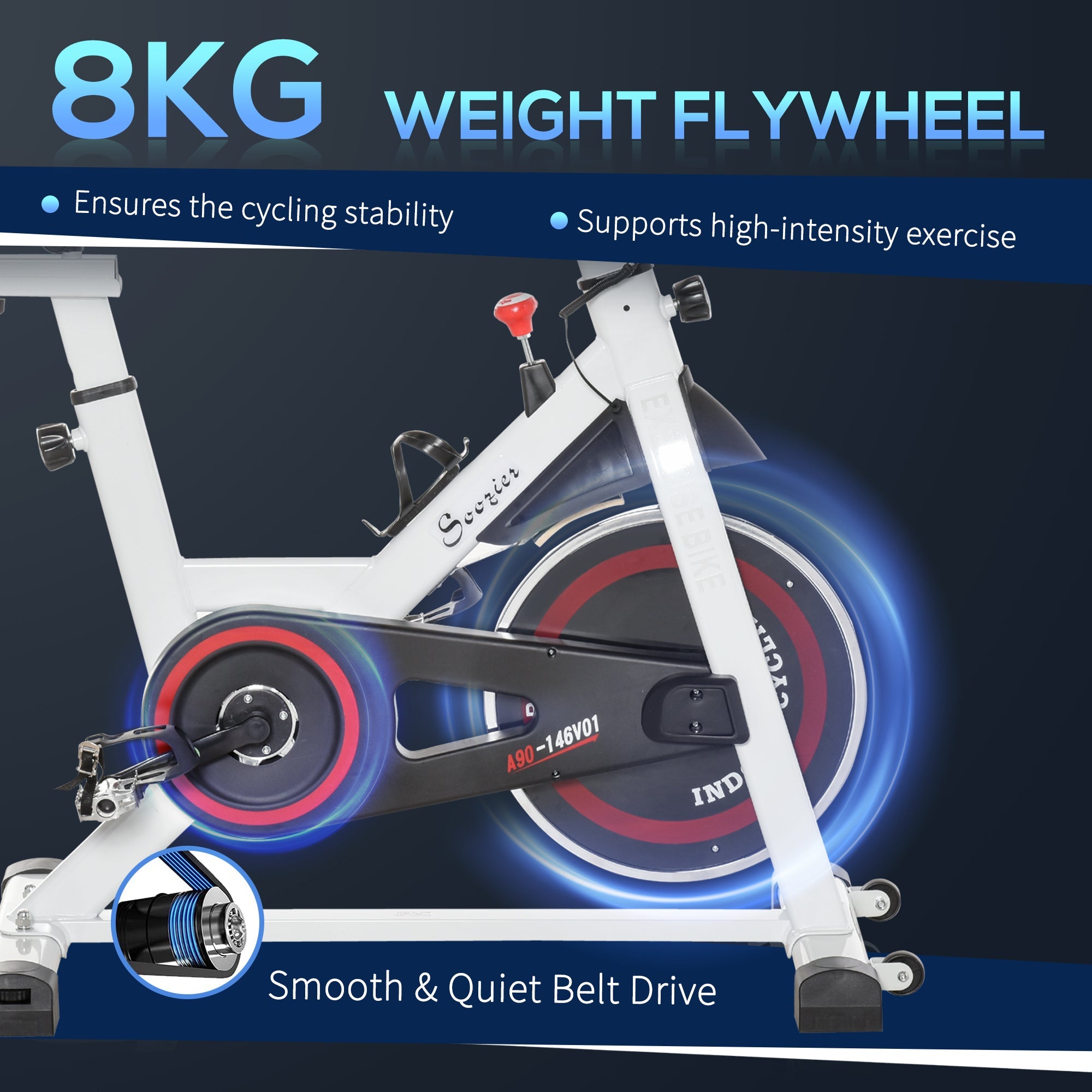 Upright Exercise Bike with Adjustable Resistance and LCD Display