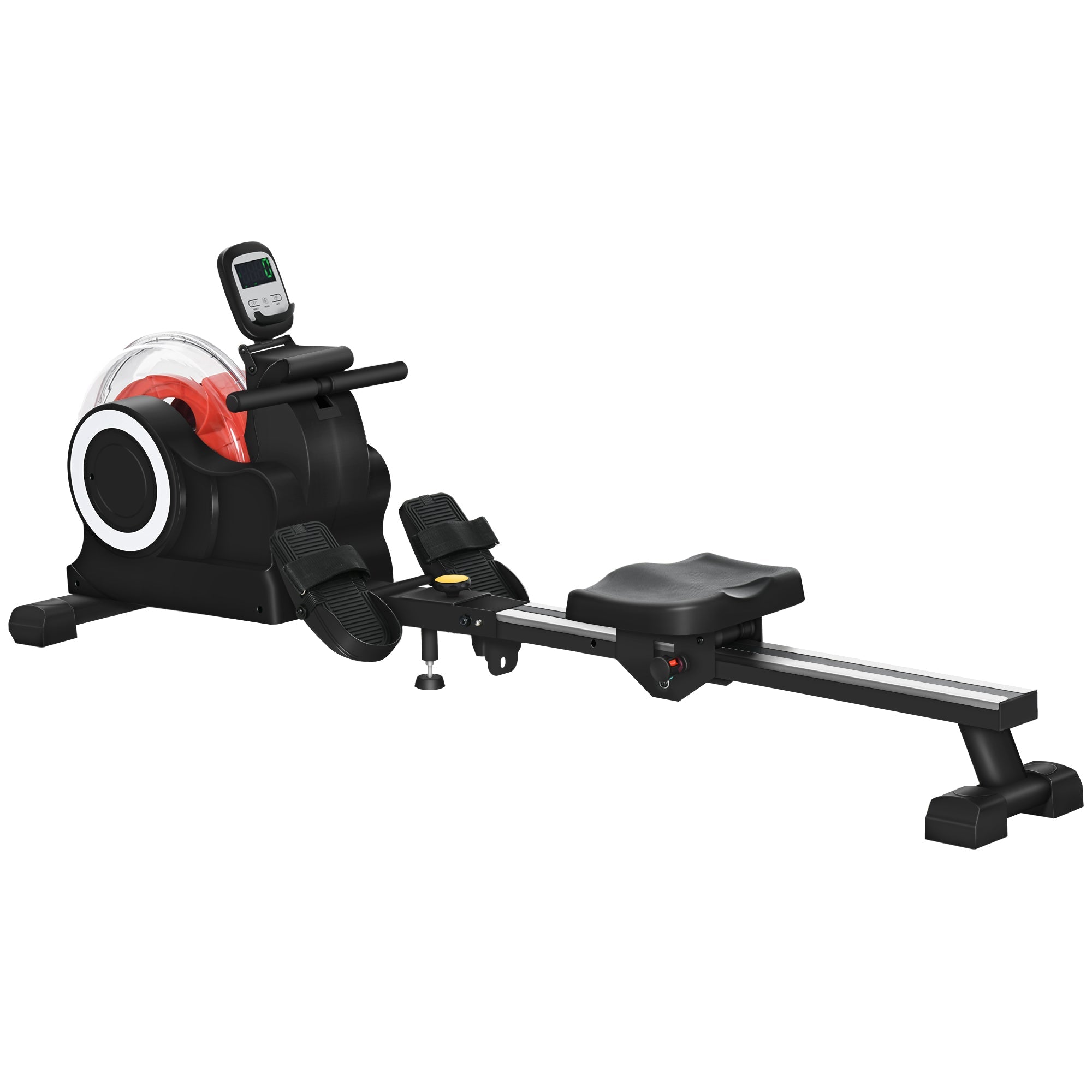 Foldable Water Rower with LCD Monitor and Tablet Holder