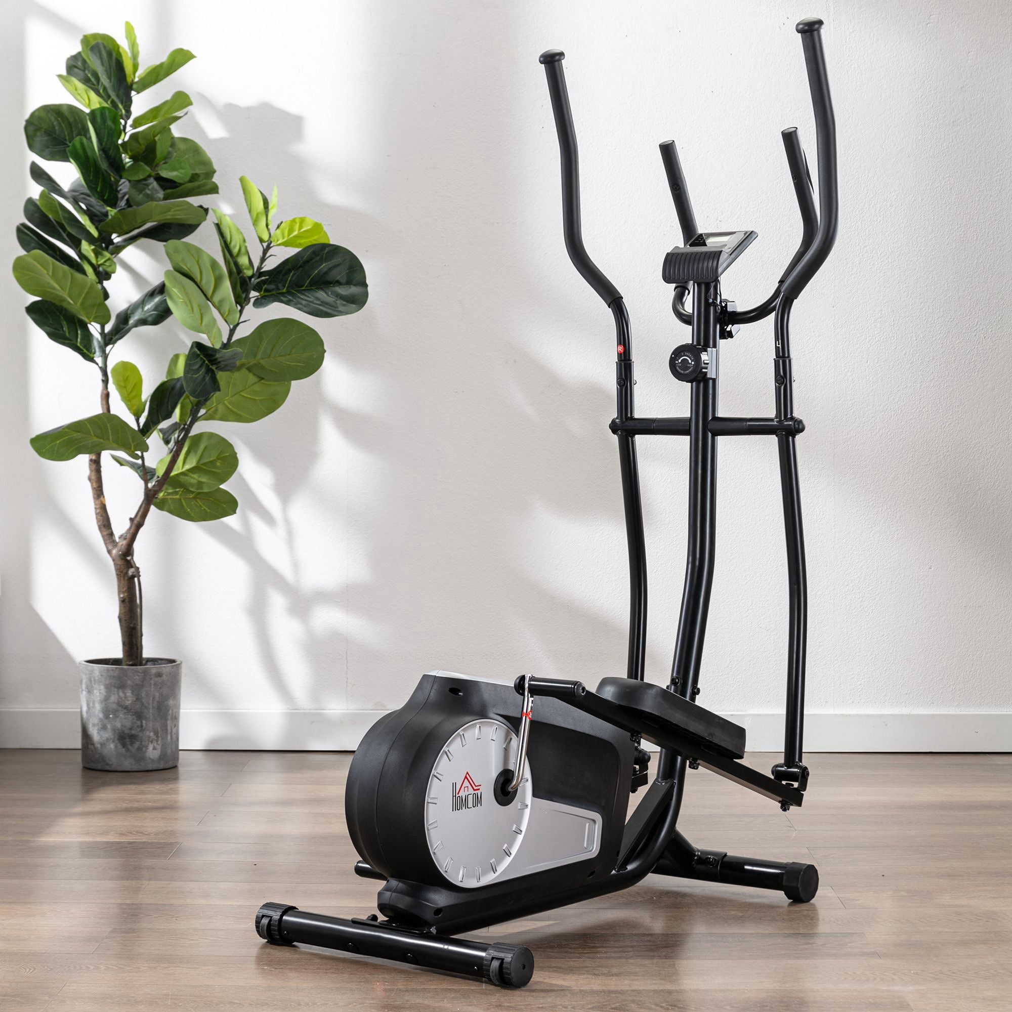 Elliptical Cross Trainer with 8 Level Magnetic Resistance and Heart Rate Sensor - Black