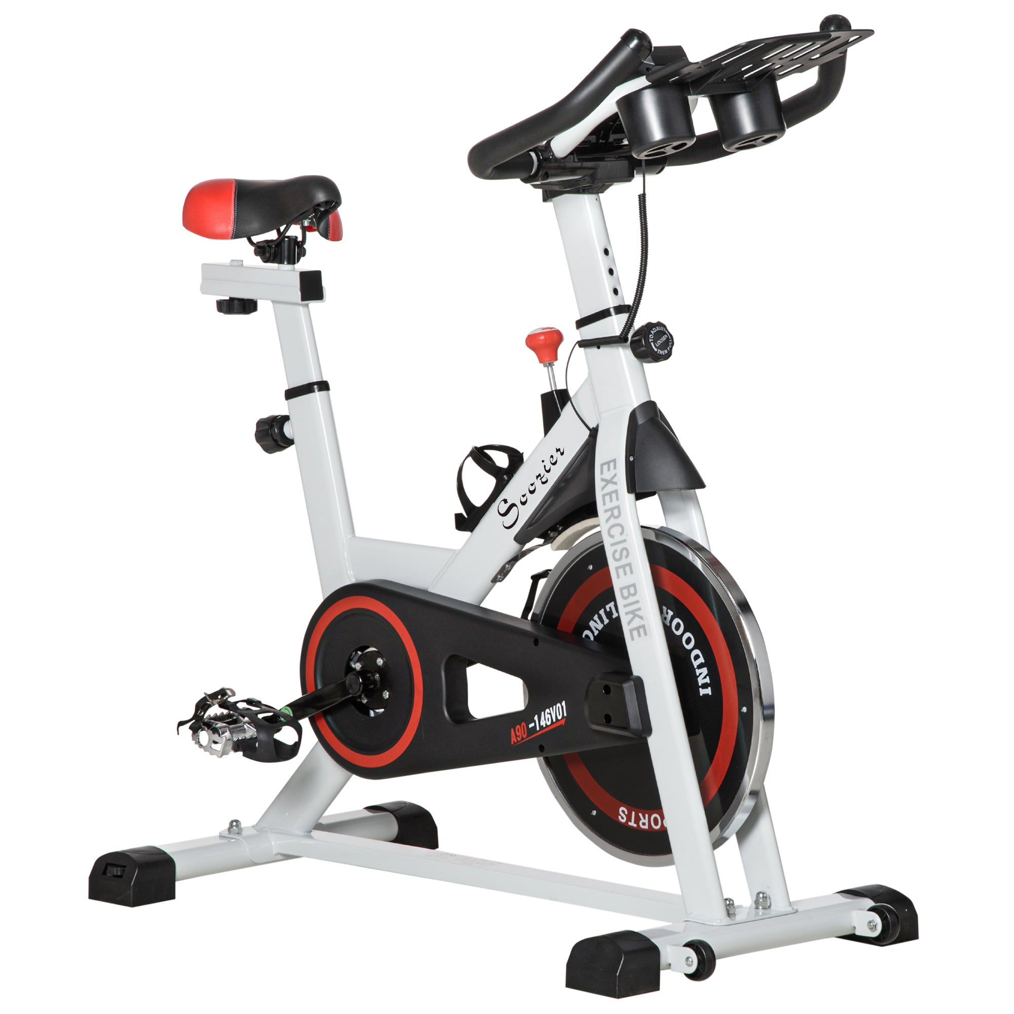 Upright Exercise Bike with Adjustable Resistance and LCD Display