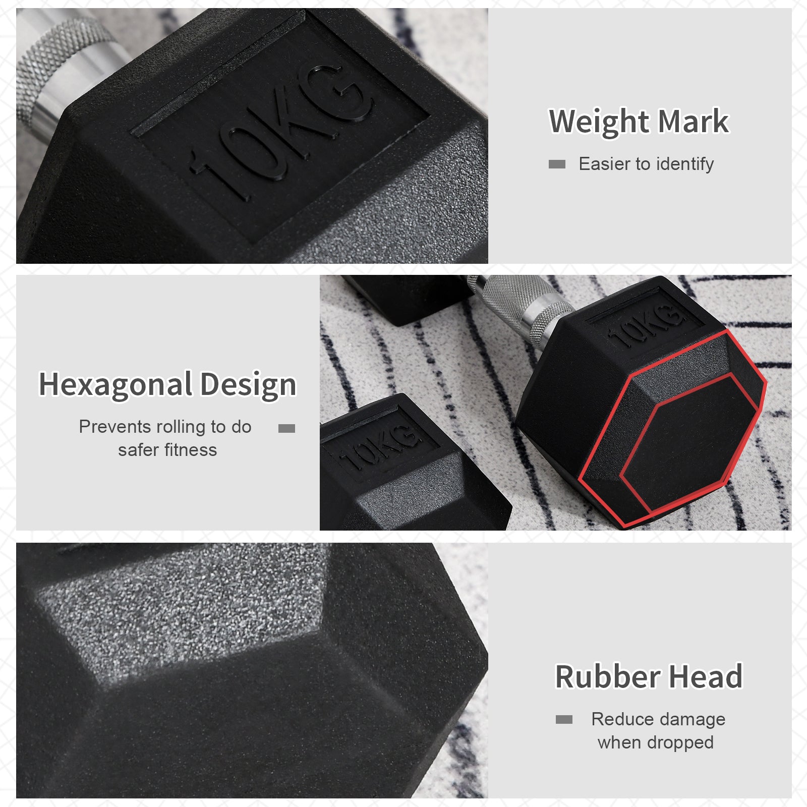 Hex Dumbbells 10kg