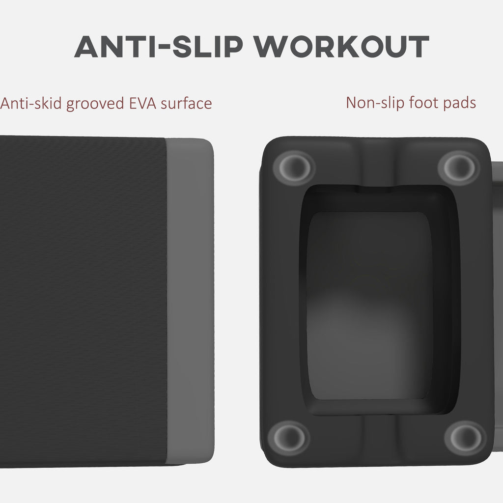 Adjustable Fitness Stepper with Non-Slip Surface for Home Gym Grey