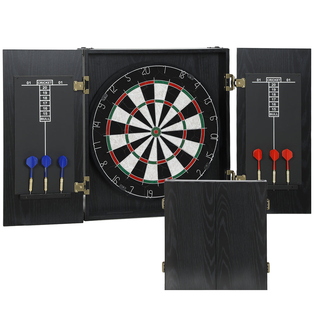 SPORTNOW Bristle Dartboard with Cabinet, 6 Steel Tip Darts, Cabinet