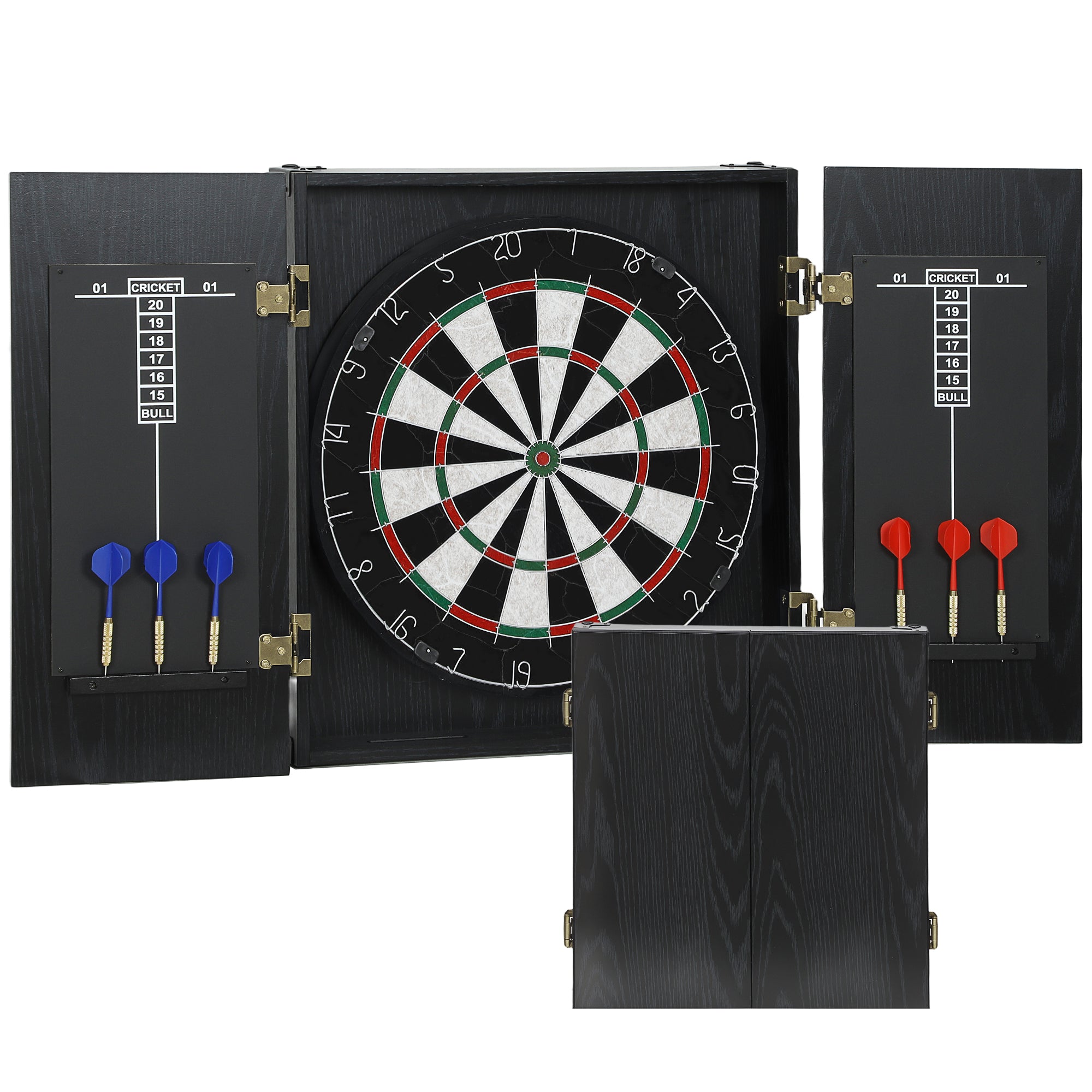 SPORTNOW Bristle Dartboard with Cabinet, 6 Steel Tip Darts, Cabinet