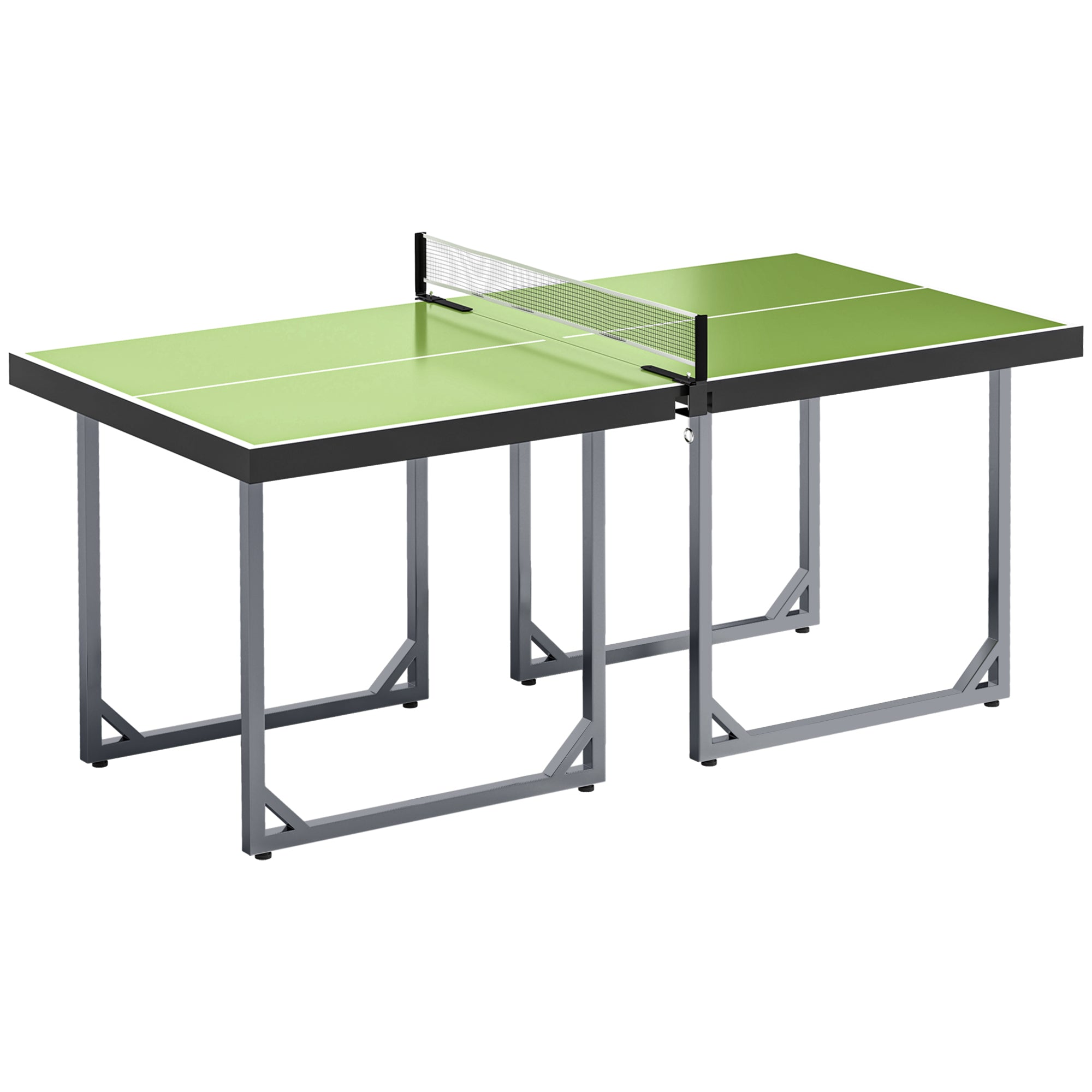 HOMCOM 6ft Table Tennis Table, Ping Pong Table with Net, Foldable and Portable Ping Pong Set for Indoor Outdoor Use, Easy Assemble, Midsize, Green
