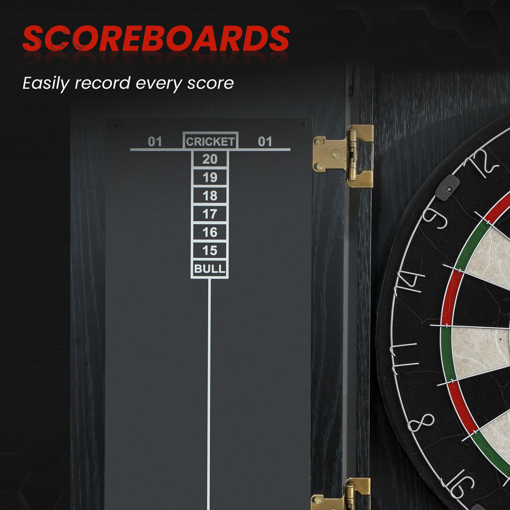 SPORTNOW Bristle Dartboard with Cabinet, 6 Steel Tip Darts, Cabinet