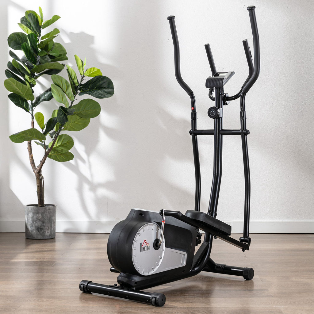 Elliptical Cross Trainer with 8 Level Magnetic Resistance and Heart Rate Sensor - Black