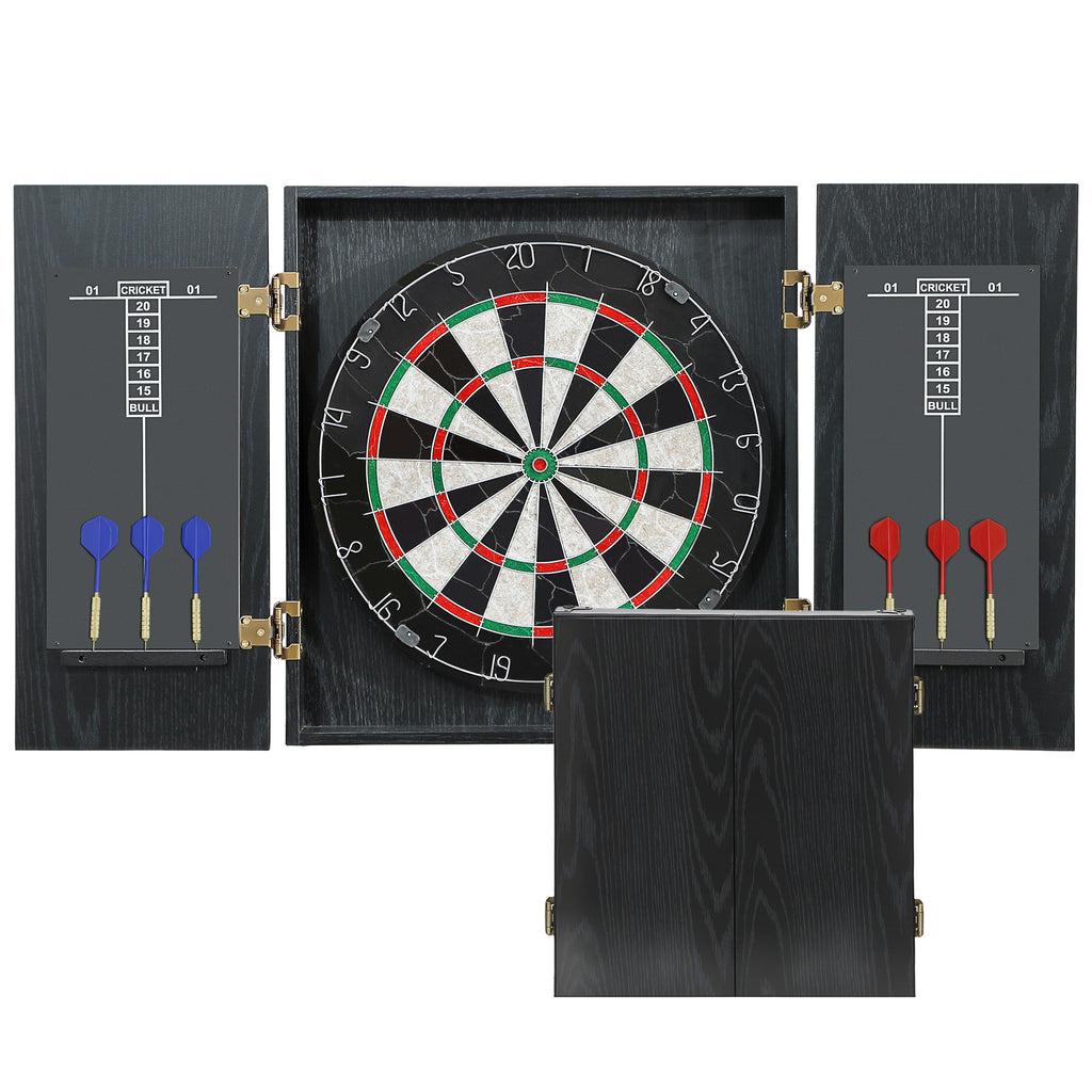 SPORTNOW Bristle Dartboard with Cabinet, 6 Steel Tip Darts, Cabinet