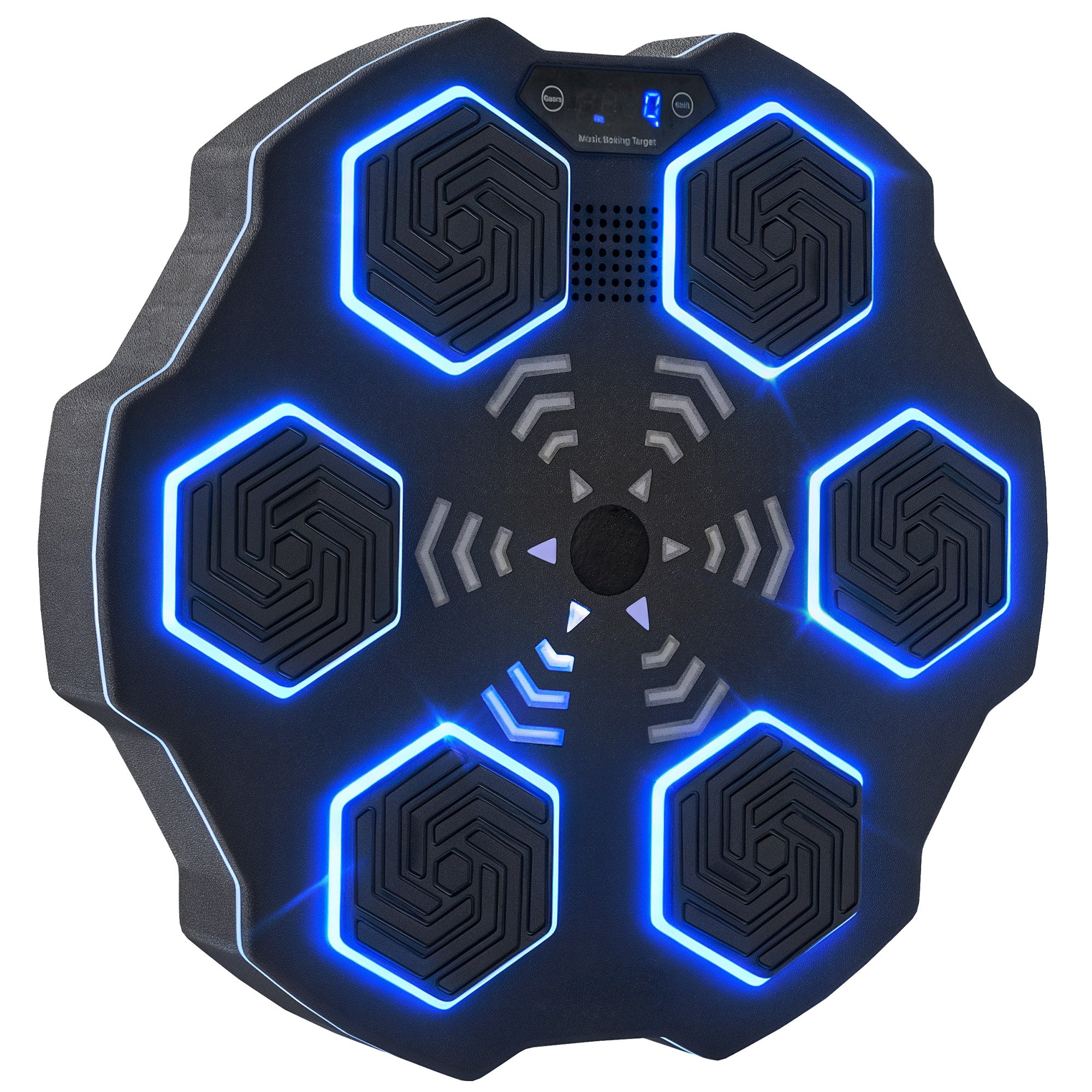 Music Boxing Machine, Smart Bluetooth Boxing Machine Wall Mounted with 9 Speeds & Modes, LED Lights, Punching Pad for Adults, Black