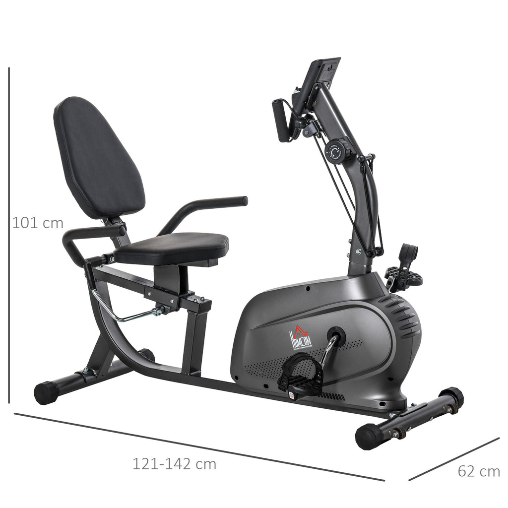 Magnetic Resistance Recumbent Exercise Bike with LCD Monitor