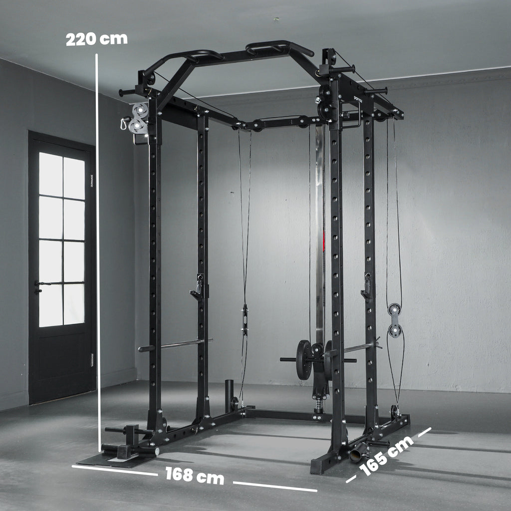 SPORTNOW Cable Crossover Machine, with Lat-Pull Down System