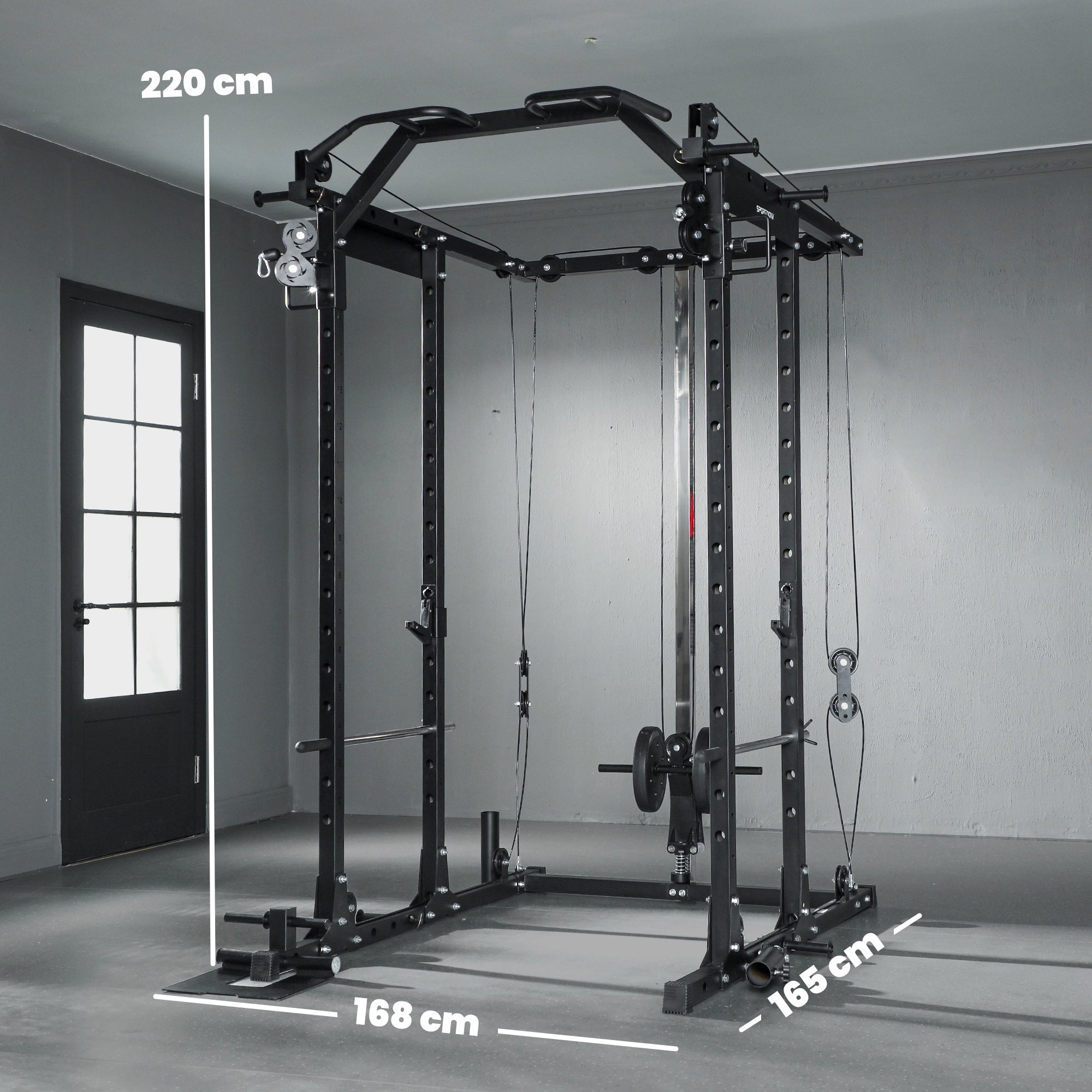 SPORTNOW Cable Crossover Machine, with Lat-Pull Down System