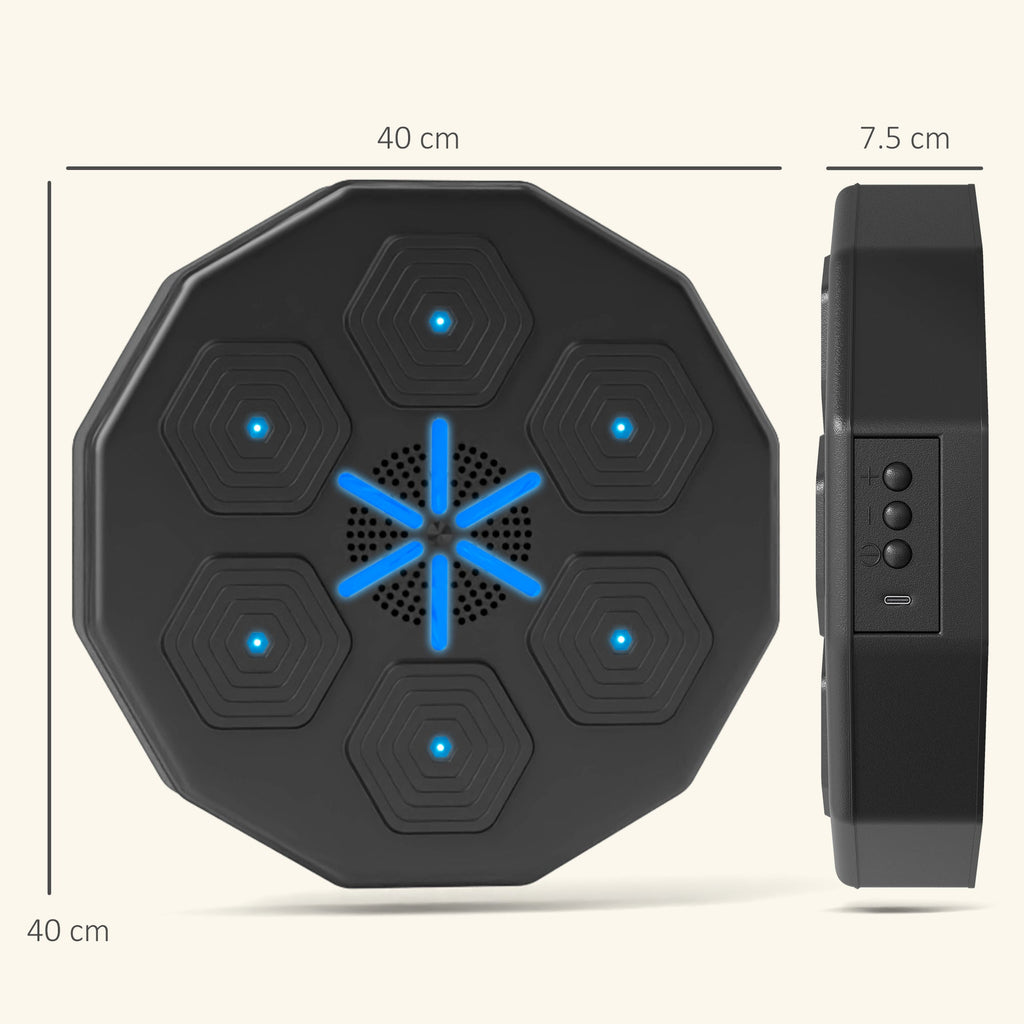 Music Boxing Machine with Bluetooth Connection and LED Light Smart, Wall Mounted for Punching Beat Boxing Training