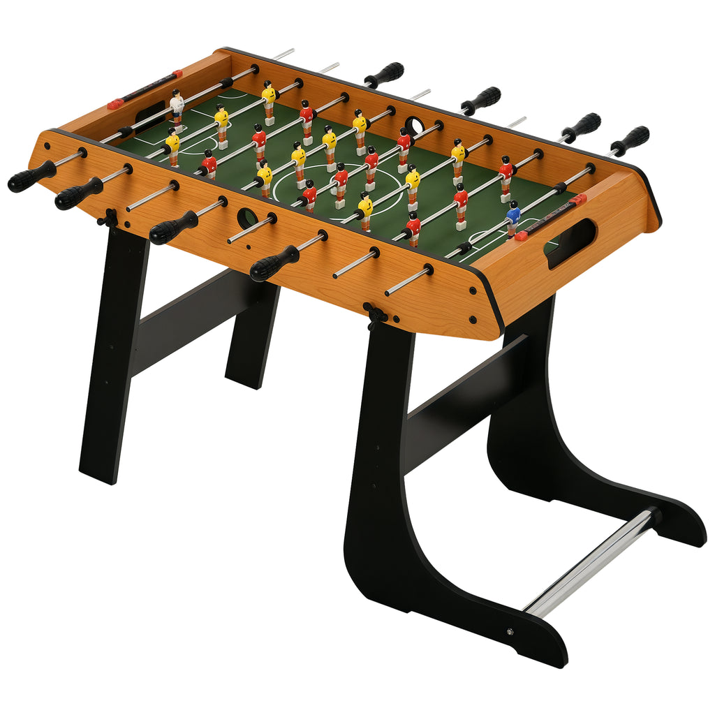 HOMCOM Folding Football Gaming Table Mini Foosball Soccer Table for Family Fun Indoor Play Sports