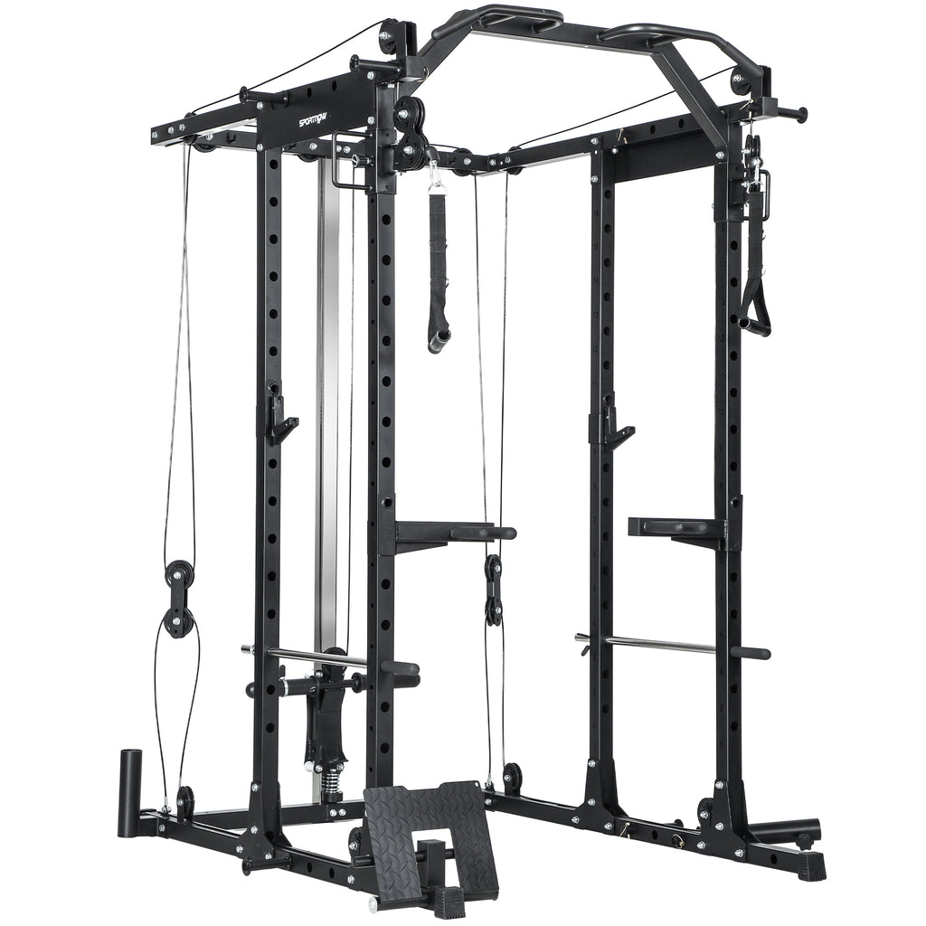SPORTNOW Cable Crossover Machine, with Lat-Pull Down System