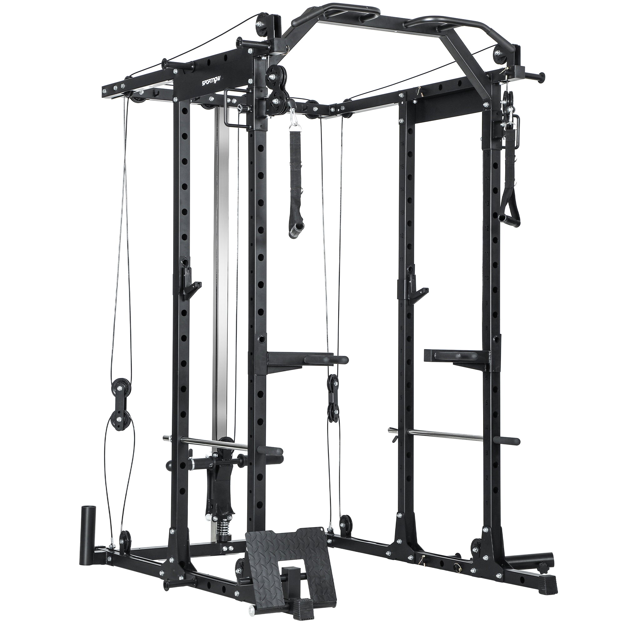 SPORTNOW Cable Crossover Machine, with Lat-Pull Down System