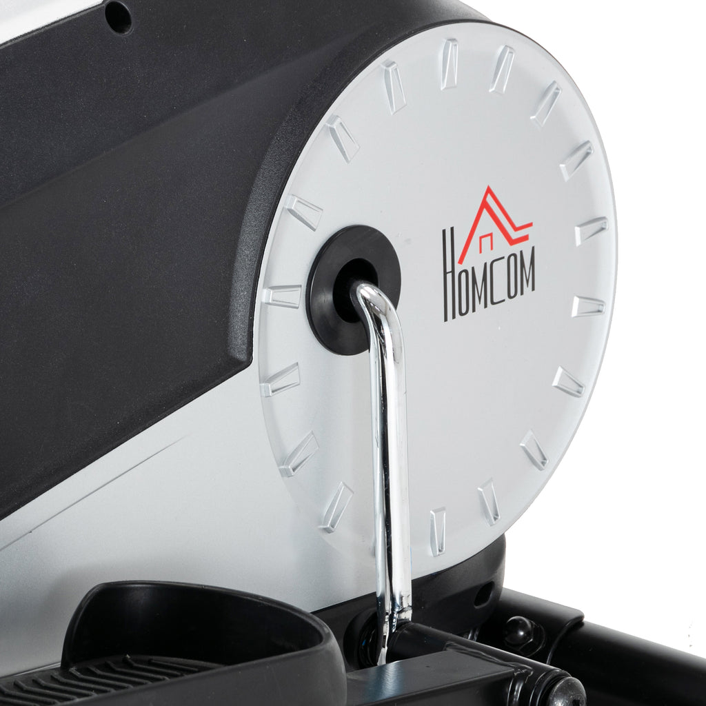 Elliptical Cross Trainer, Home Cardio Workout Machine w/ 8 Level Magnetic Resistance, LCD Monitor, Pulse Heart Rate Sensor and Two Wheels Adjustable