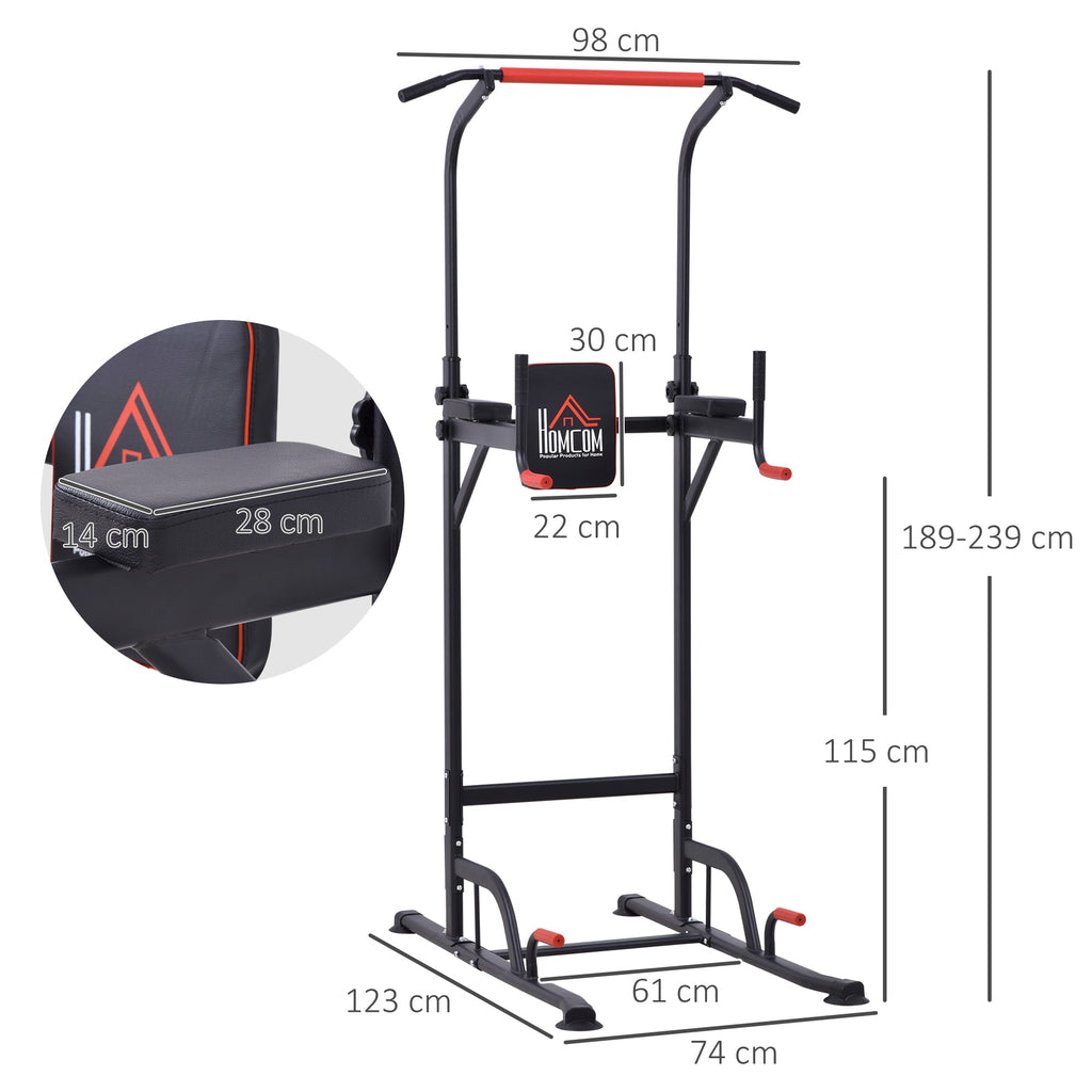 Power Tower Station with Dip Stand, Pull Up Bar Home Office Gym Training Workout Equipment