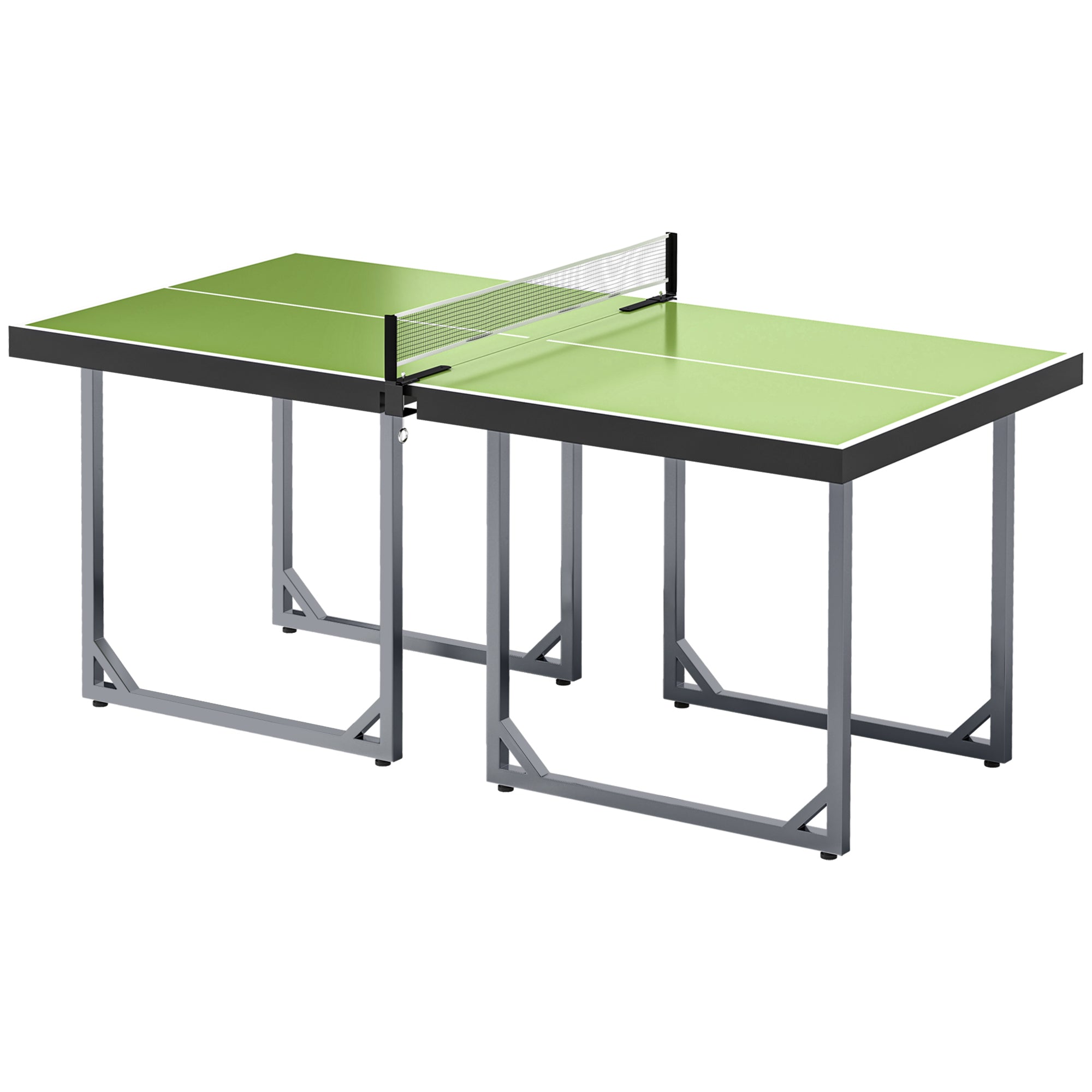 HOMCOM 6ft Table Tennis Table, Ping Pong Table with Net, Foldable and Portable Ping Pong Set for Indoor Outdoor Use, Easy Assemble, Midsize, Green