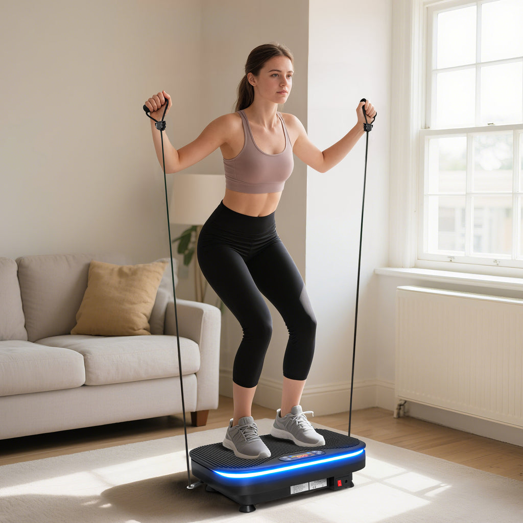Vibration Plate Exercise Machine with Cool Lights, 99 Speed Levels