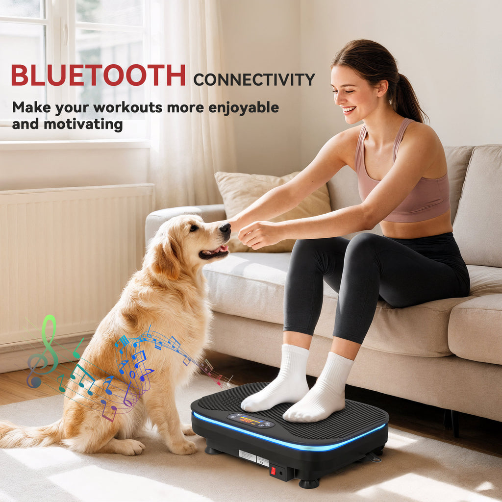 Vibration Plate Exercise Machine with Cool Lights, 99 Speed Levels