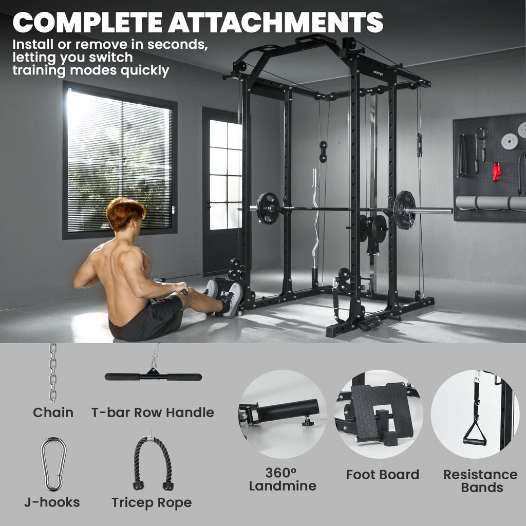 SPORTNOW Cable Crossover Machine, with Lat-Pull Down System